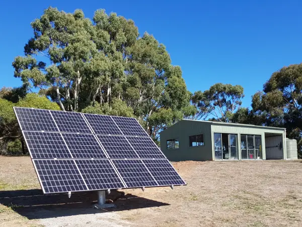 Ground mounted solar panels for small off-grid solar system
